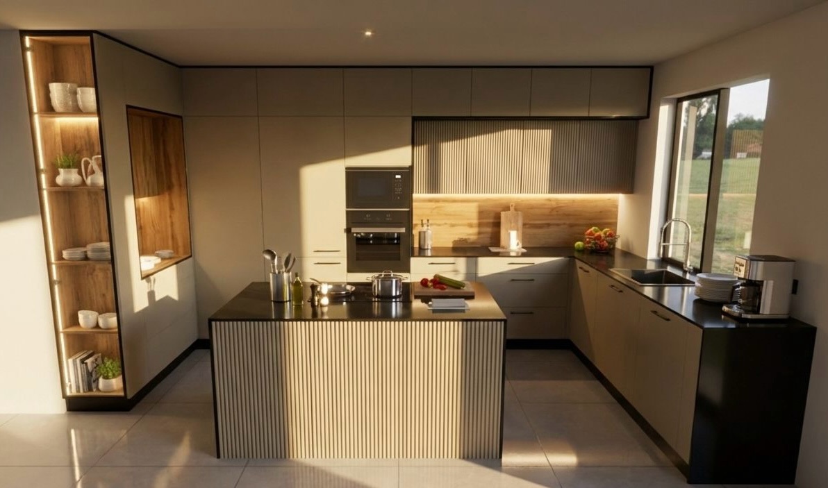 ✨ Witamy w Nowym Roku! ✨

Nowy rok to nowe wyzwania, świeże pomysły i kolejne projekty, które z przyjemnością zamieniamy w rzeczywistość.
Zaczynamy go od nowego projektu kuchni, który właśnie został zaprojektowany i jest gotowy do realizacji 

Minimalizm, nowoczesne linie, ryflowane fronty i ciepłe akcenty drewna – dokładnie tak lubimy rozpoczynać kolejny rozdział naszej pracy 💛

Dziękujemy, że jesteście z nami – zarówno nasi stali klienci, jak i wszyscy, którzy obserwują naszą codzienną pracę.
W tym roku planujemy jeszcze więcej inspirujących realizacji, jakościowych rozwiązań i dopracowanych detali